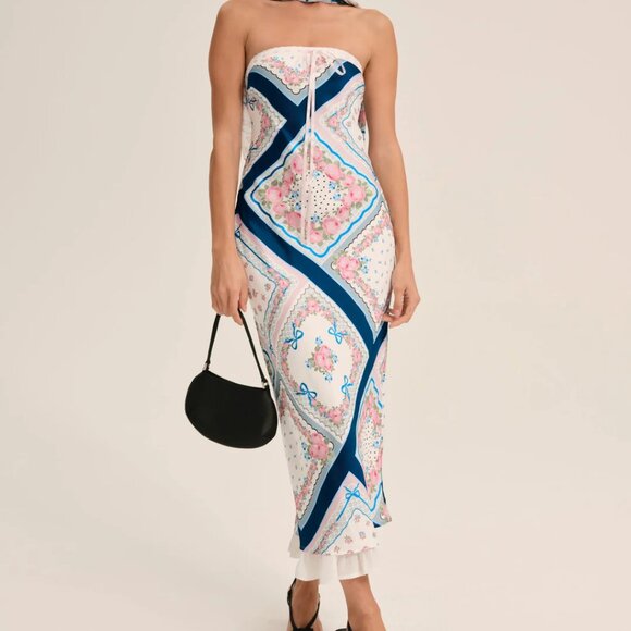 For Love & Lemons Daisy Mae Strapless Midi Slip Dress Size 1X Anthropologie NWT - Picture 5 of 11